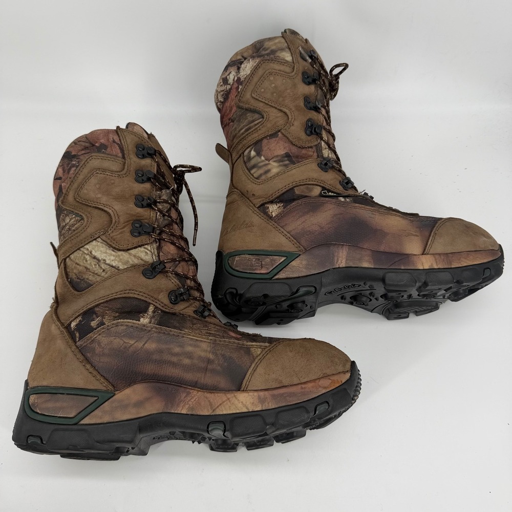 Cabelas Mens 8.5 D Gore-Tex 1200g Thinsulate Hunting Boots Camo Brown 81-8445